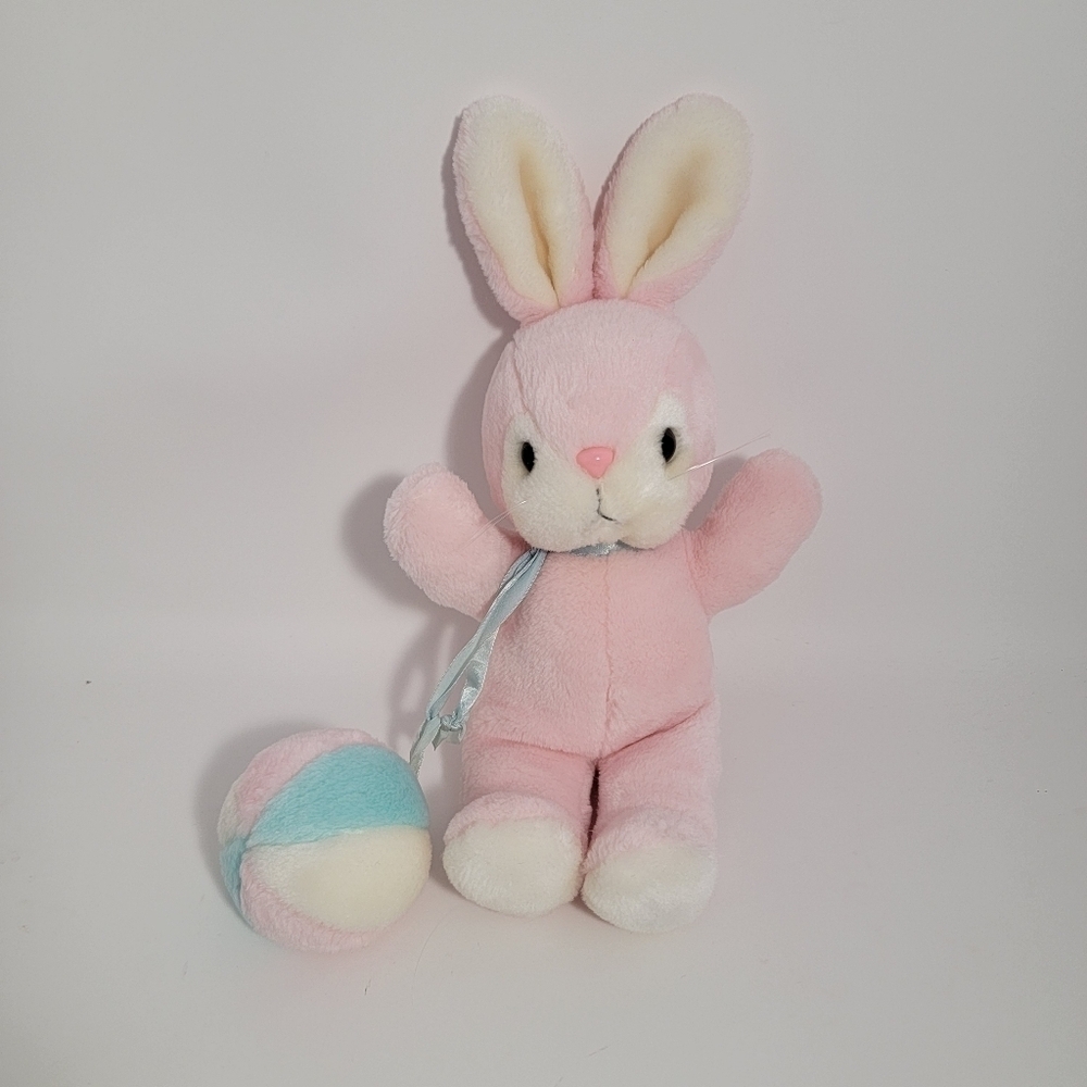 Vintage 1985 Snuggables Plush Bunny Rabbit Rattle Easter T11